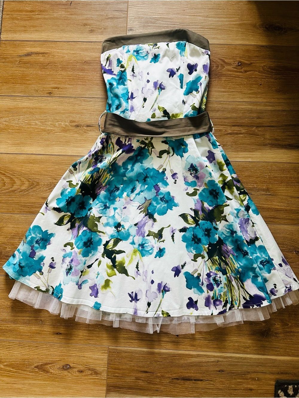 Mariana Madrid Fit & Flare Strapless Dress L